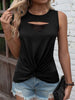 Cutout Twisted Round Neck Tank