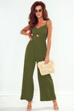 Smocked Spaghetti Strap Wide Leg Jumpsuit