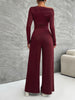 Devine Long Sleeve Top and Wide Leg Pants Set