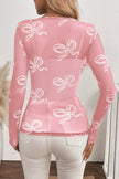 Bow Round Neck Long Sleeve Top