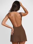 Backless Wide Strap Mini Dress