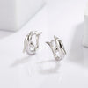 Sterling Silver Zircon Dolphin Earrings