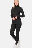 Zenana Full Size Turtleneck Top and Leggings  Set