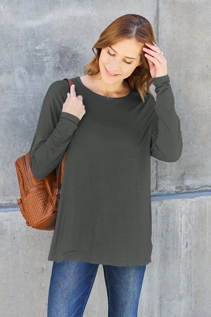 Full Size Round Neck Dropped Shoulder T-Shirt