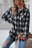 Plaid Button Up Dropped Shoulder Shirt