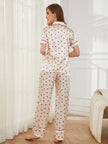 Contrast Piping Pocketed Top and Pants Pajama Set