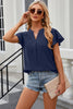 Notched Cap Sleeve T-Shirt