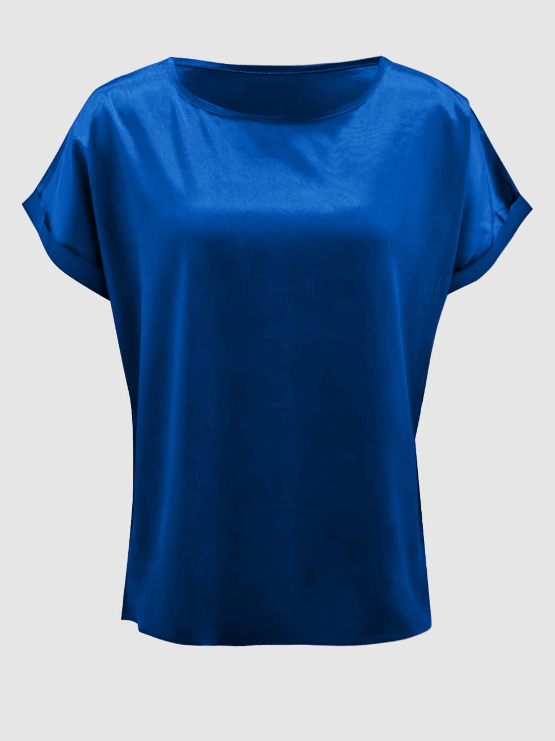 Round Neck Short Sleeve Blouse