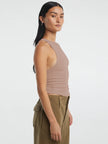 Halter Neck Ribbed Cropped Tank