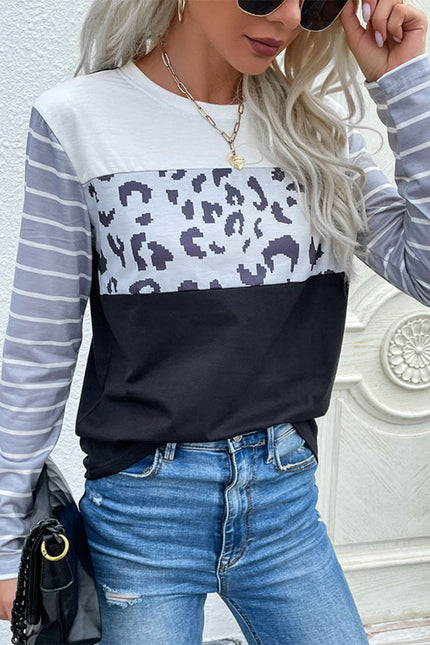 Perfee Mixed Print Round Neck T- Shirt