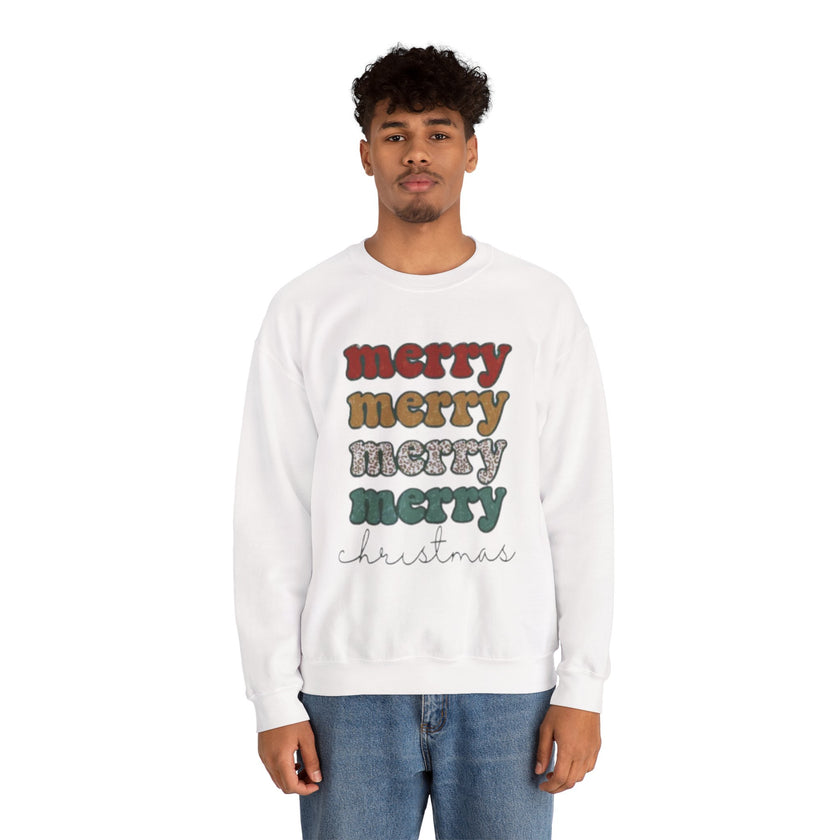 Merry Merry Merry Christmas Crewneck Sweatshirt