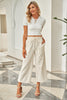 Drawstring Waist Wide Leg Pants