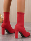 Point Toe Block Heel Boots