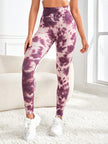 Tie-Dye Wide Waistband Active Leggings