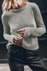 Ribbed Hem Round Neck Long Sleeve Sweater