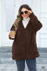 Plus Size Zip Up Long Sleeve Hooded Outerwear