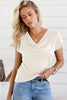 Cowl Neck Short Sleeve Blouse