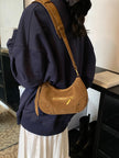 Suede Adjustable Strap Shoulder Bag