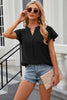 Notched Cap Sleeve T-Shirt