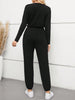 Surplice Tie Waist Long Sleeve Jumpsuit