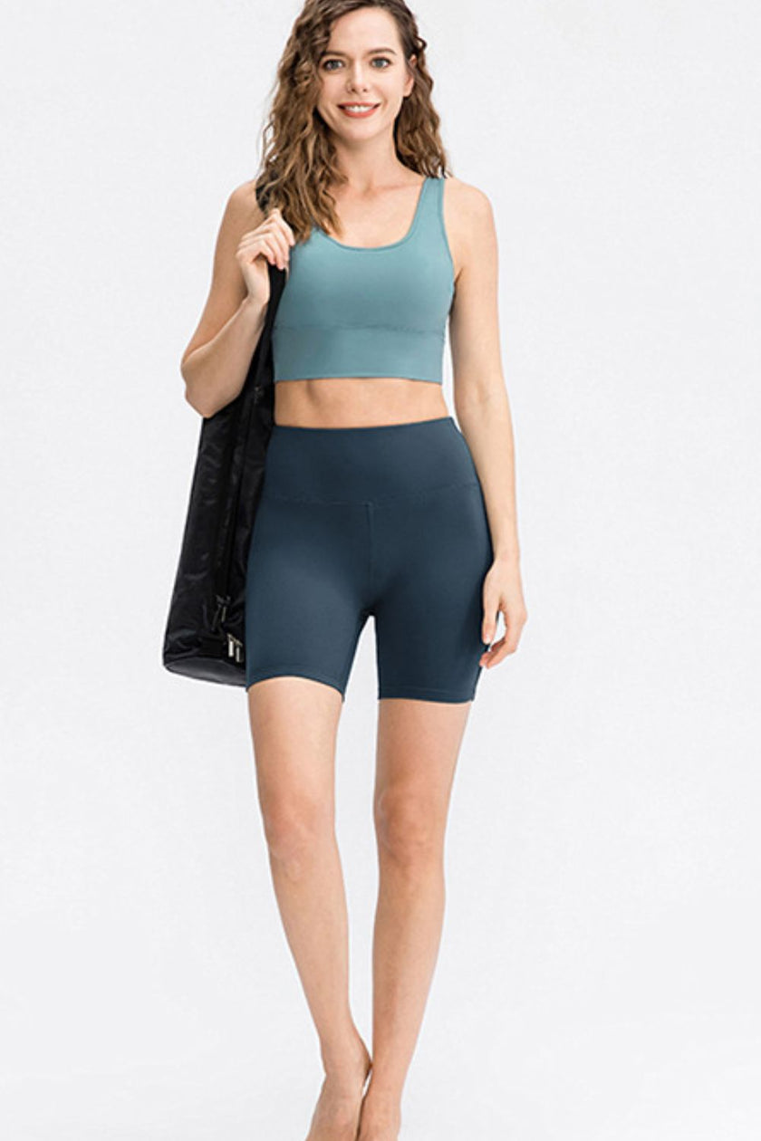 Wide Waistband Sports Shorts - QuaintQuest Fashion