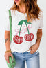 Cherry Round Neck Short Sleeve T-Shirt