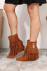 Legend Women's Tassel Wedge Heel Ankle Boots