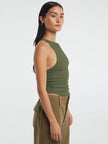 Halter Neck Ribbed Cropped Tank