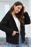 Zip Up Long Sleeve Fuzzy Hoodie Outerwear