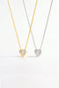 Sterling Silver Inlaid Zircon Heart Pendant Necklace