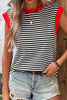 Striped Round Neck Cap Sleeve Cami