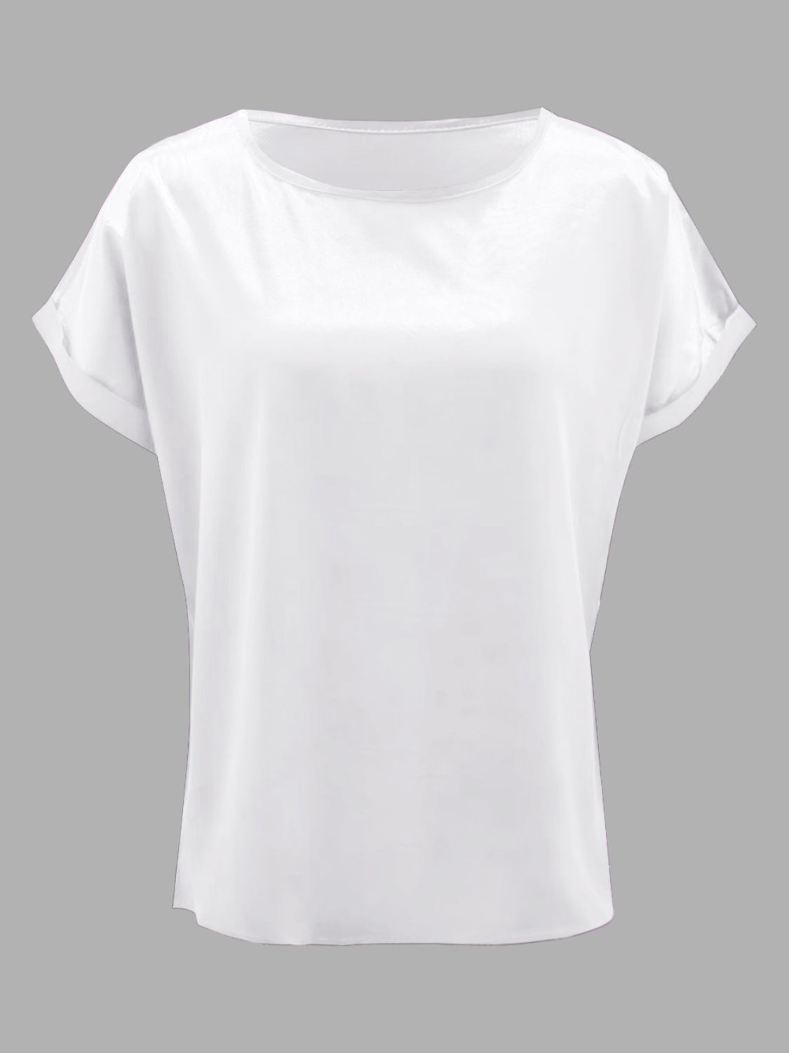 Round Neck Short Sleeve Blouse