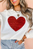 Valentine’s Day Heart Round Neck Long Sleeve Sweatshirt