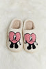 Melody Love Heart Print Plush Slippers