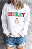 MERRY Round Neck Long Sleeve Sweatshirt