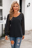 V-Neck Long Raglan Sleeve T-Shirt