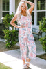 Floral Spaghetti Strap Scoop Neck Jumpsuit