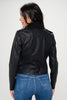 Coalition LA Knit Collared Faux Leather Crop Jacket