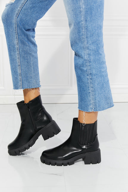 Lug Sole Chelsea Boots in Black