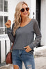 V-Neck Long Raglan Sleeve T-Shirt