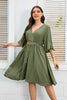 Honey Plus Size Surplice Neck Half Sleeve Dress