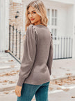 Ruched V-Neck Long Sleeve Top