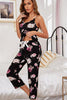 Floral V-Neck Cami and Cropped Pants Pajama Set