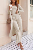 Drawstring  Long Sleeve Cover Up and Pants Set