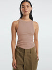 Halter Neck Ribbed Cropped Tank