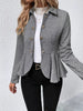 Ruffle Hem Collared Blazer