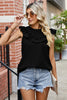 Ruffled Round Neck Sleeveless Blouse