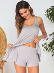 Scoop Neck Top and Shorts Pajama Set