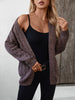 Cable-Knit Open Front Long Sleeve Cardigan