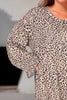 Plus Size Leopard Print Long Sleeve Mini Dress